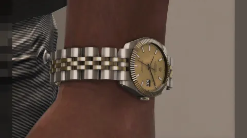 Rolex Datejust watch on the wrist of an MP Male character in FiveM