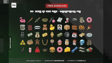 RP Inventory Icons Pack grid of matching item images