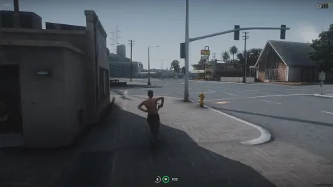 Run and shoot animation with one-handed gangster aim in FiveM