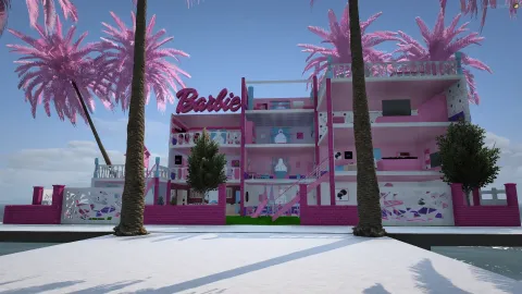 Barbie DreamHouse MLO luxury villa interior for FiveM housing roleplay