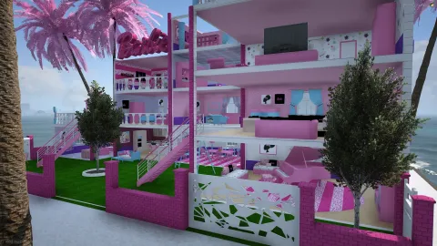Barbie DreamHouse MLO luxury villa interior for FiveM housing roleplay — view 2