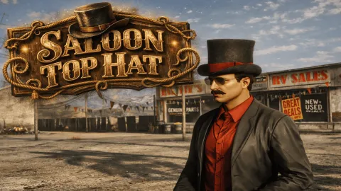 Saloon top hat on a FiveM MP male cowboy character