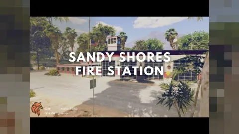 Sandy Shores Fire Dept engine bay interior built for firefighter roleplay — FiveM MLO