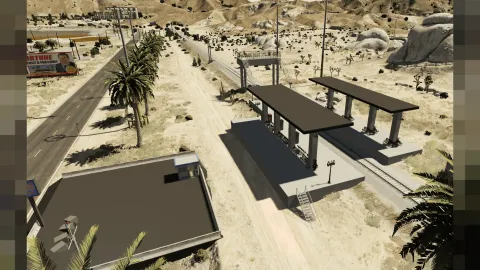 Railway station mlo with platforms and tracks at Sandy Shores in FiveM — view 2