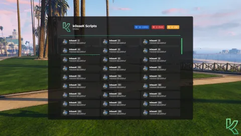 FiveM scoreboard HUD V19 roster panel with player counts