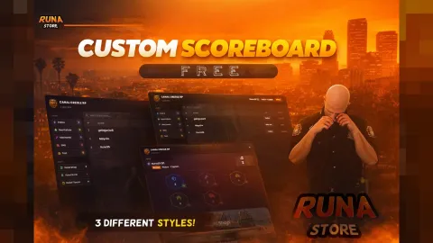 Scoreboard script showing live player counts in four styles — FiveM script