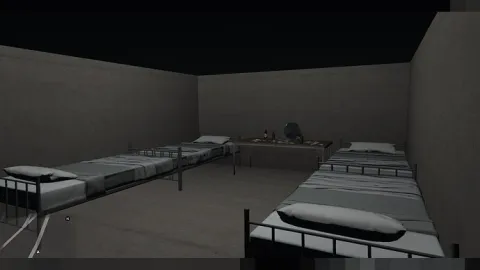 Drug factory mlo processing floor with tanks, drums and packing tables — view 2
