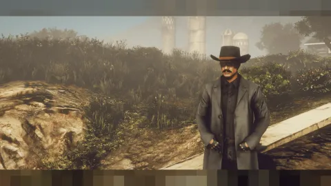 Male Cowboy Hat worn by a freemode male character — view 2
