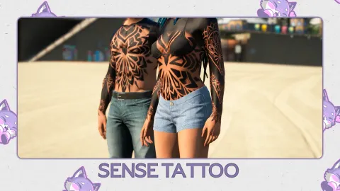 Sense tattoo design inked on a FiveM MP character