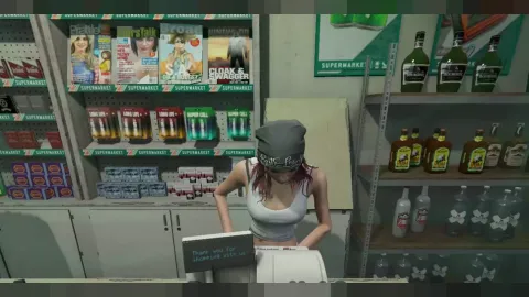 Shop robbery system in action at a FiveM convenience store register