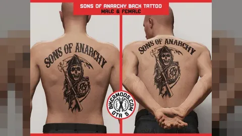 Sons of Anarchy tattoo shown on an MP Male freemode back in FiveM