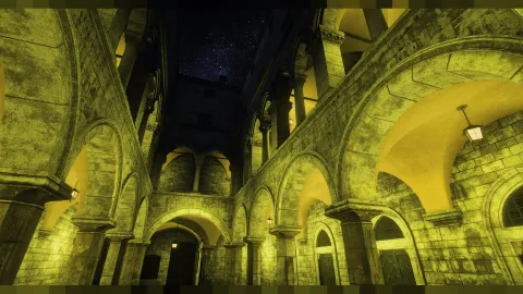 Sponza interior ornate palace hall with arched galleries and columns — FiveM MLO