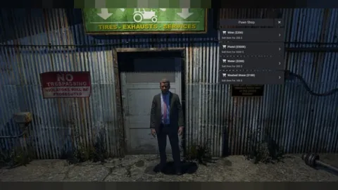 SRC pawnshop script counter where a FiveM player sells items for cash