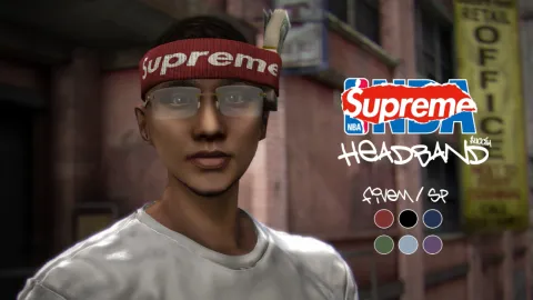 Supreme headband accessory on MP male FiveM character
