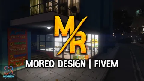 Taco restaurant interior with kitchen, order counter and dining floor — FiveM MLO