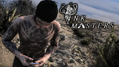 Tattoo skin overlay inked on a FiveM MP Male character