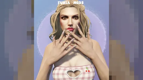 teddy bear nails cute manicure on an MP Female character — FiveM EUP clothing