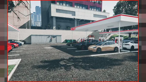 Supercharger station mlo electric charging plaza for FiveM roleplay — view 2