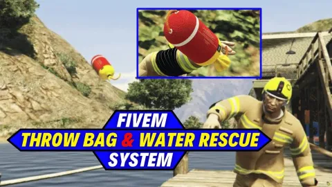 Water rescue script throw bag saving a swimmer in FiveM — view 2