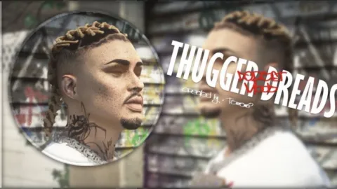 Thugger dreads hair on a FiveM MP Male character