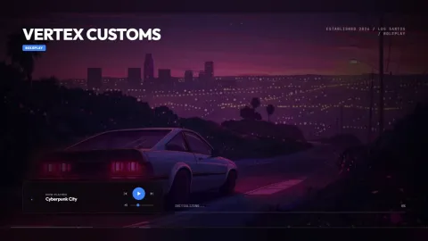 FiveM loading screen script with glassmorphism UI and music player — view 2