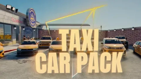 TStudio Taxi Pack front view - FiveM service vehicle