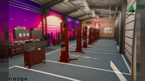 Tuning Garage MLO interior with vehicle lifts in FiveM — view 2