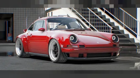 Twin Turbo Porsche FiveM add-on sports car on a coastal road