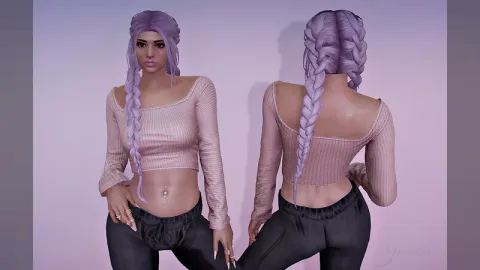 Two long braids hairstyle on an MP female character in FiveM