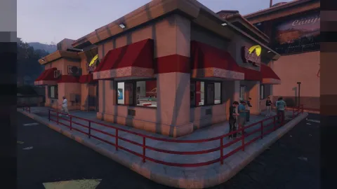 Burger restaurant mlo retro Up-n-Atom diner interior for FiveM roleplay — view 2