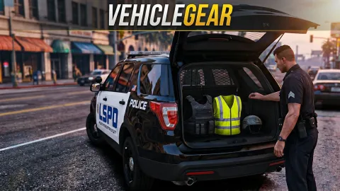 Vehicle Gear Loadout FiveM script — equipping gear from a vehicle trunk