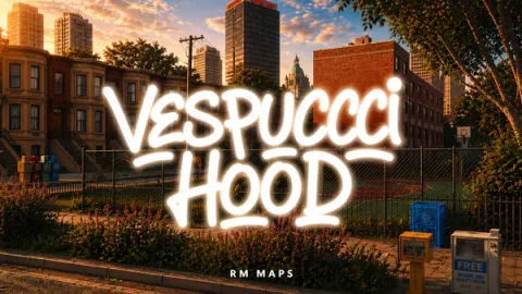 Vespucci hood gritty street block with corners, stashes, and cover — FiveM MLO