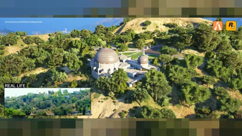 Vinewood vegetation overhaul adding trees and greenery to the FiveM hills