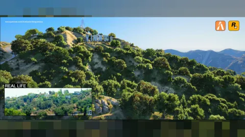 Vinewood vegetation overhaul adding trees and greenery to the FiveM hills — view 2