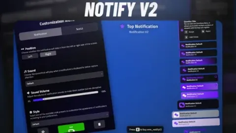 Notification system popups with icons, progress bar and colored accents in FiveM
