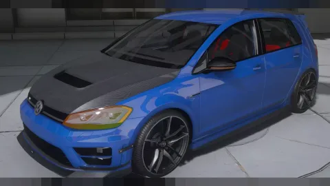 Volkswagen Golf GTI FiveM add-on hot hatch parked in the city