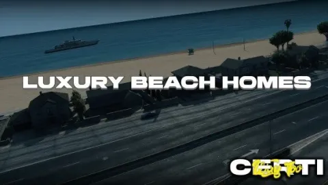 Luxury beach homes with open interiors, decks and ocean frontage — FiveM MLO