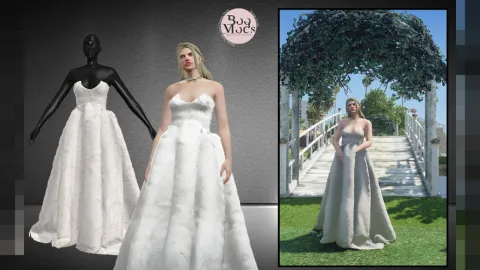 Wedding dress on a FiveM MP Female bride character