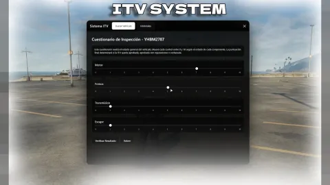 FiveM vehicle inspection system checking a car at an ITV station