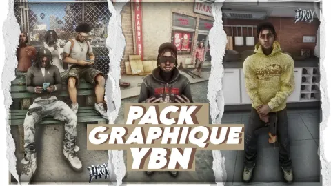 YBN Graphics Pack cinematic visuals in a FiveM city