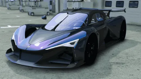 2025 Zenvo Aurora Agil hypercar add-on for FiveM in a showroom