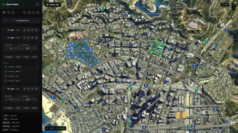 Zone Creator FiveM zone creator tool — drawing a polyzone in live 3D